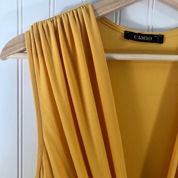 CAMEO Cinched Golden Yellow Maxi Gown Goddess Dress - Picture 4 of 8